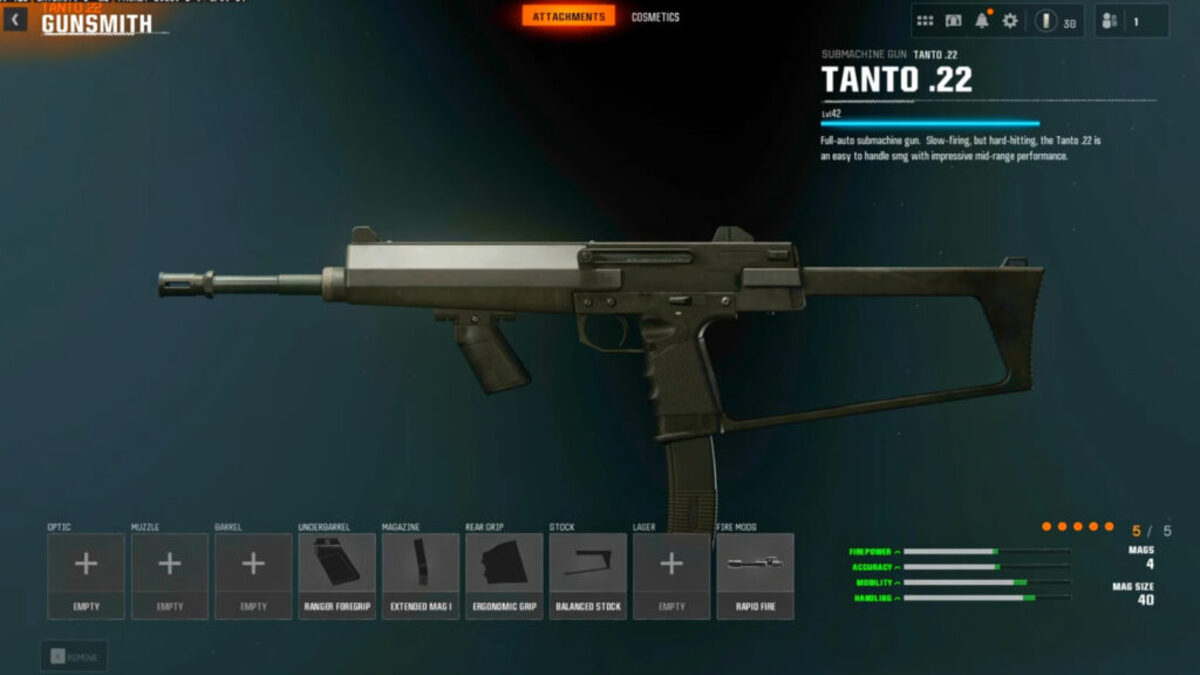 اسلحه Tanto .22 (SMG) در call of duty BLACK OPS 6