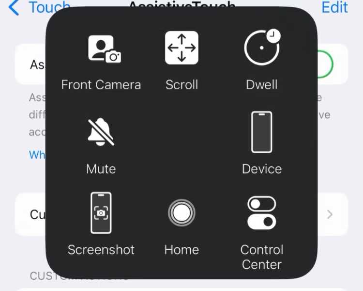 اسکرین شات گرفتن با AssistiveTouch