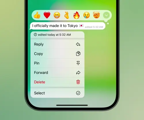 نمایش زمان آخرین ویرایش پیام‌ها در تلگرام