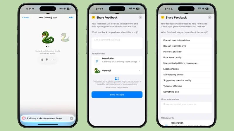 بازخورد درباره Genmoji