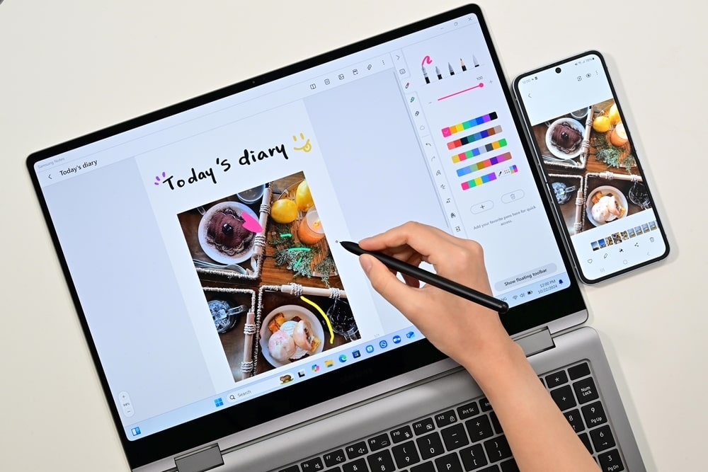 کنترل چندگانه Galaxy Book5 Pro 360