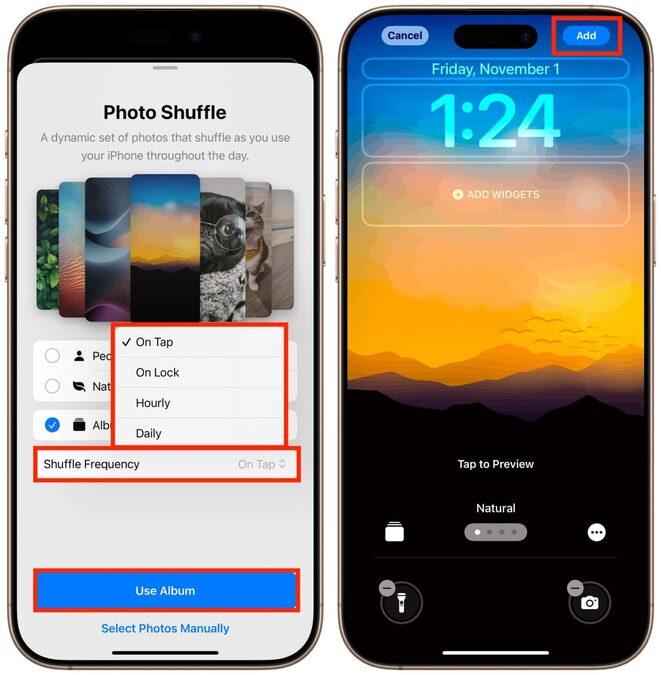 تنظیم Photo Shuffle در آیفون