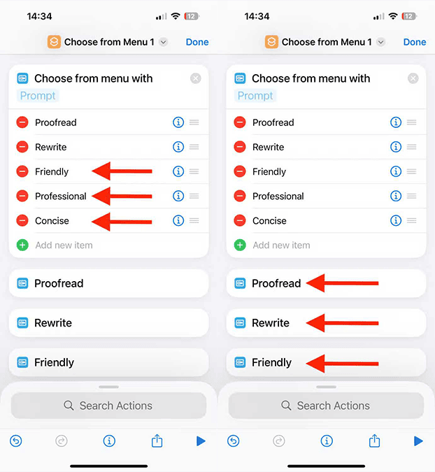 ساخت شورتکات  ابزار نوشتاری آیفون های قدیمی مرحله سوم
