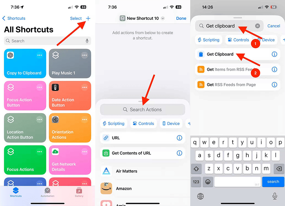 ساخت شورتکات  ابزار نوشتاری آیفون های قدیمی مرحله اول