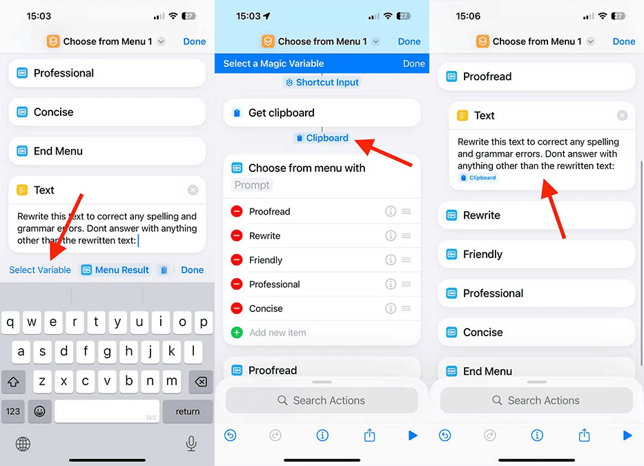 ساخت شورتکات  ابزار نوشتاری آیفون های قدیمی مرحله پنجم