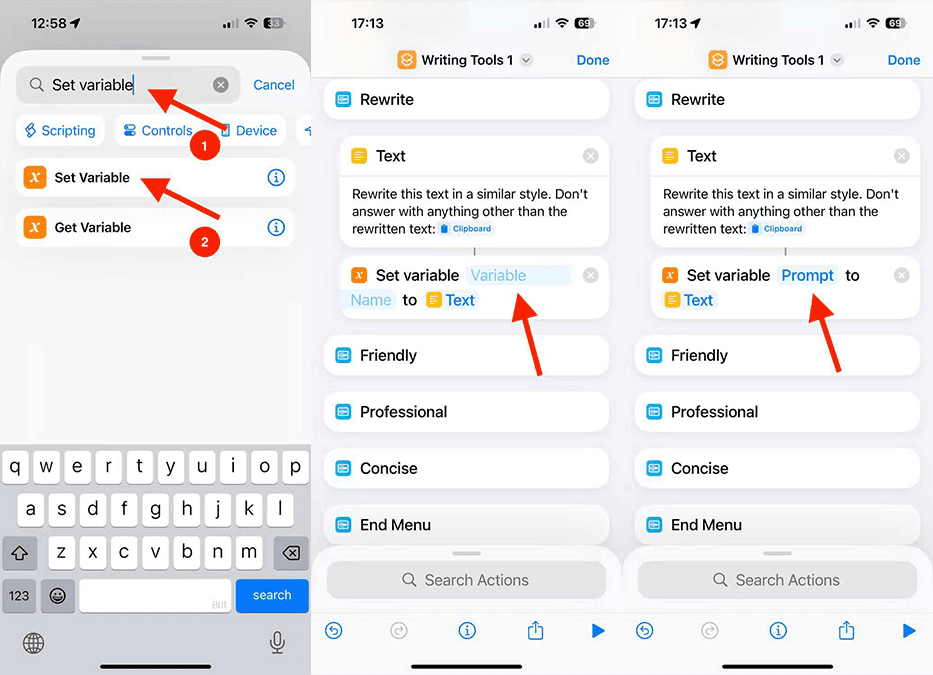 ساخت شورتکات  ابزار نوشتاری آیفون های قدیمی مرحله نهم