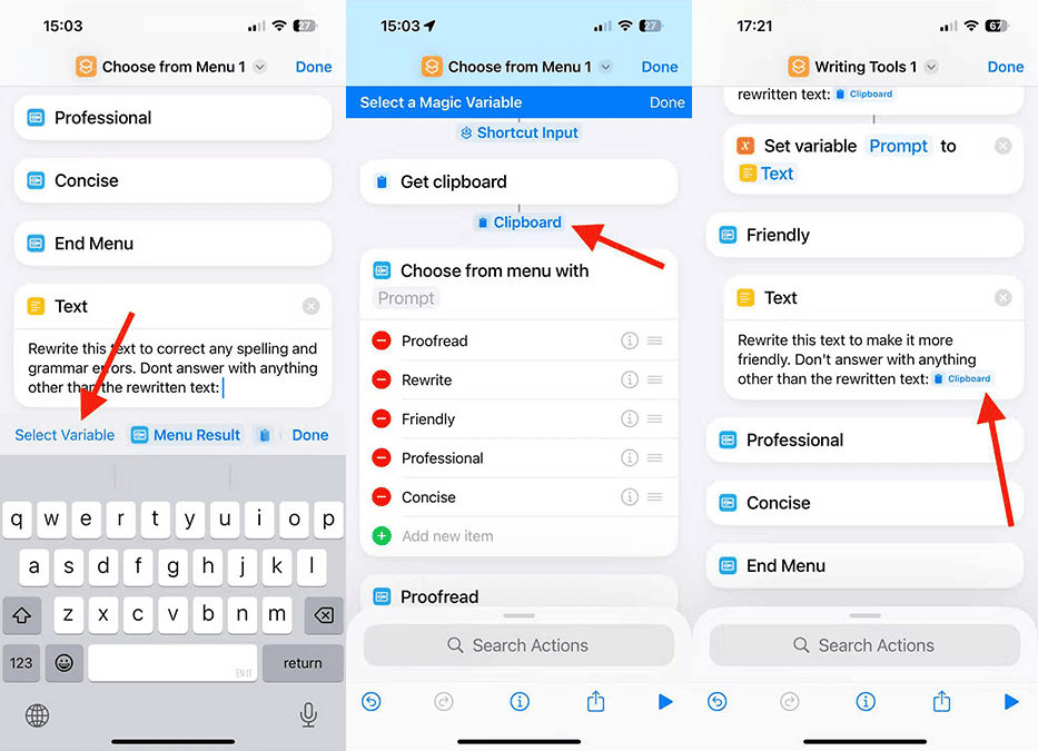ساخت شورتکات  ابزار نوشتاری آیفون های قدیمی مرحله یازدهم