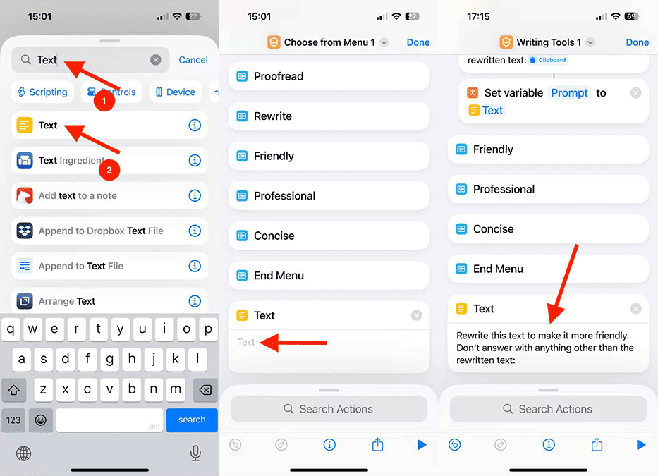 ساخت شورتکات  ابزار نوشتاری آیفون های قدیمی مرحله دهم