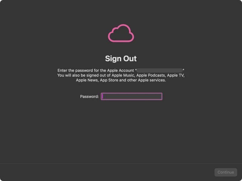 خروج از حساب اپل آیدی در مک
