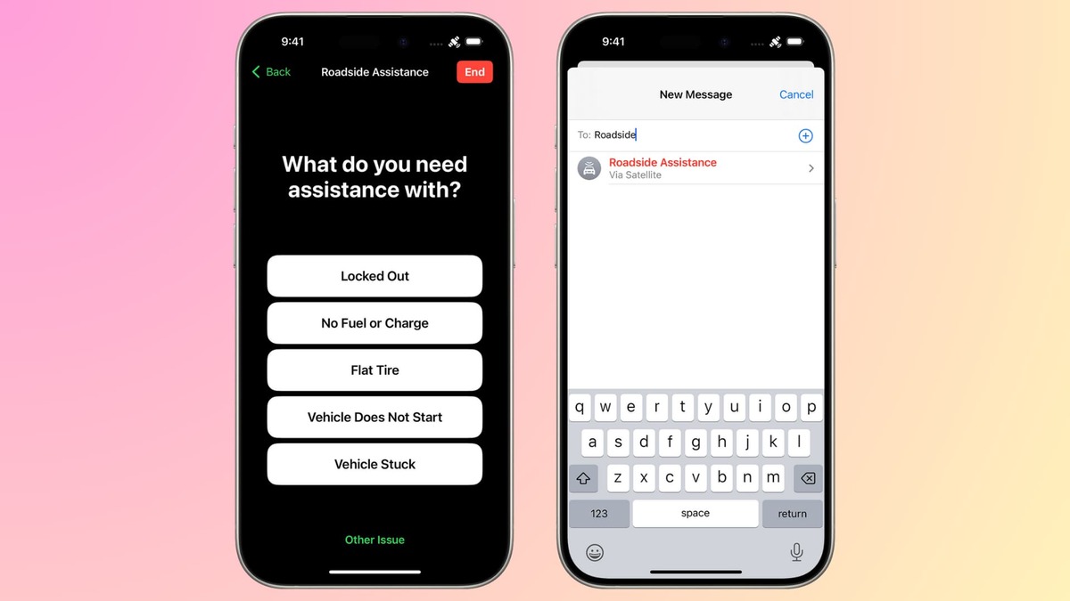 درخواست کمک جاده‌ای از طریق ماهواره در ایفون