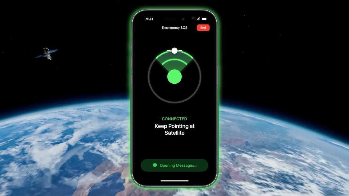 خدمات اضطراری از طریق اتصال ماهواره‌ای آیفون