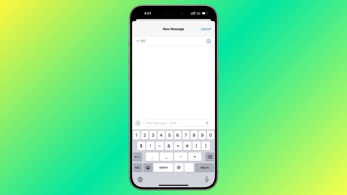 ارسال پیامک به ۹۱۱ در آیفون