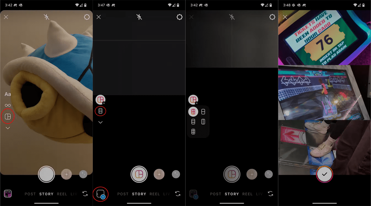 اضافه کردن چندین عکس در یک استوری