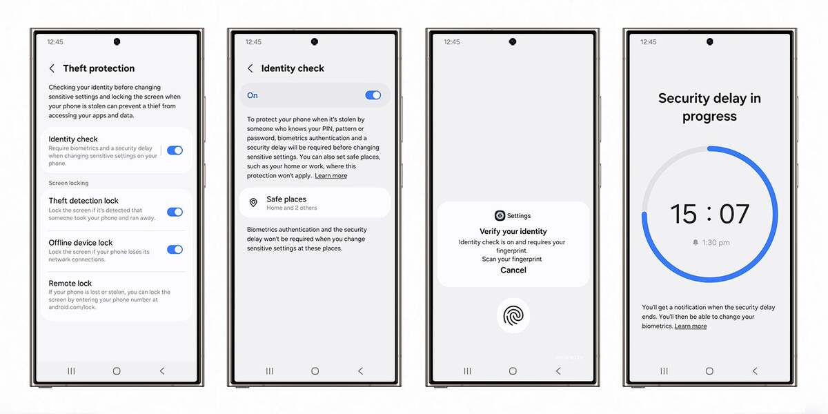محافظت از سرقت در One UI 7