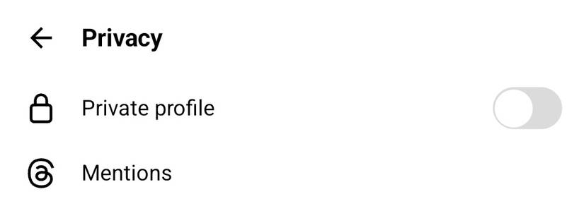 پرایوت کردن پروفایل در اپلیکیشن تردز