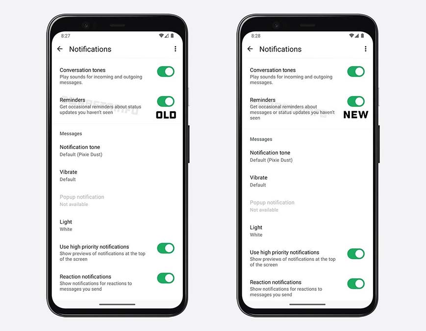 اعلان های یادآوری پیام واتس اپ