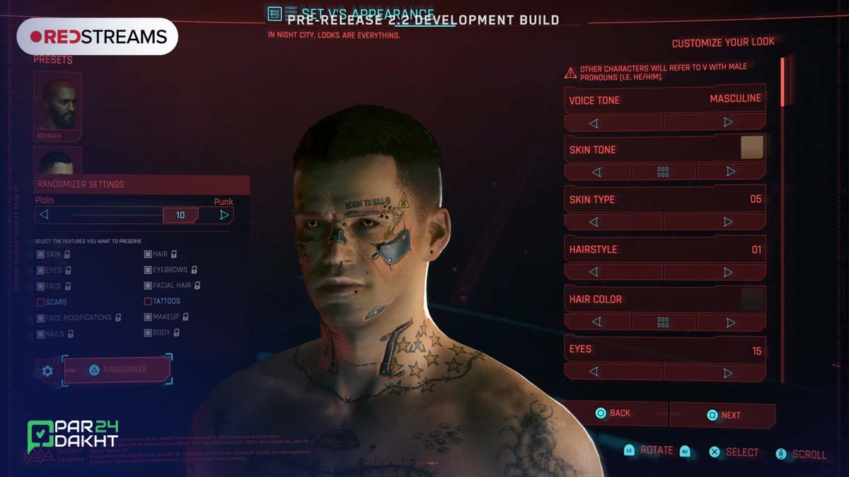 ساخت شخصیت دلخواه در سایبرپانک ۲۰۷۷