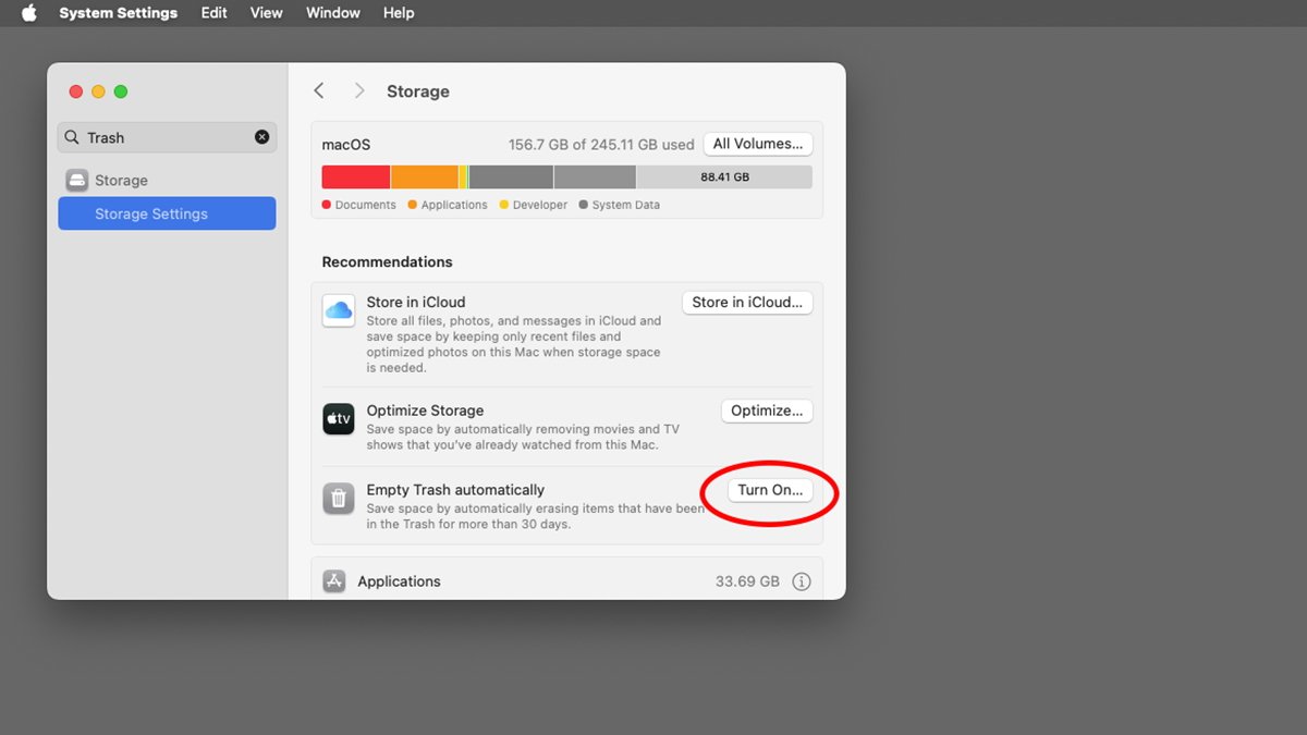 فعالسازی پاکسازی خودکار سطل زباله در مک
