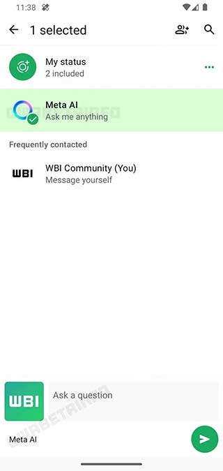 هوش مصنوعی Meta AI در واتساپ