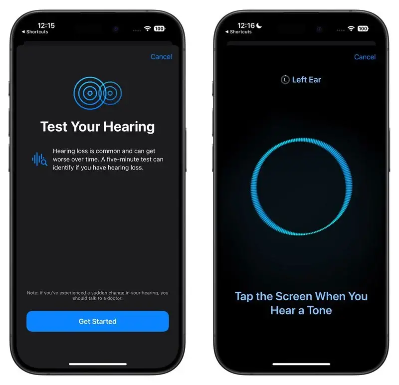 تست شنوایی با ایرپاد پرو 2