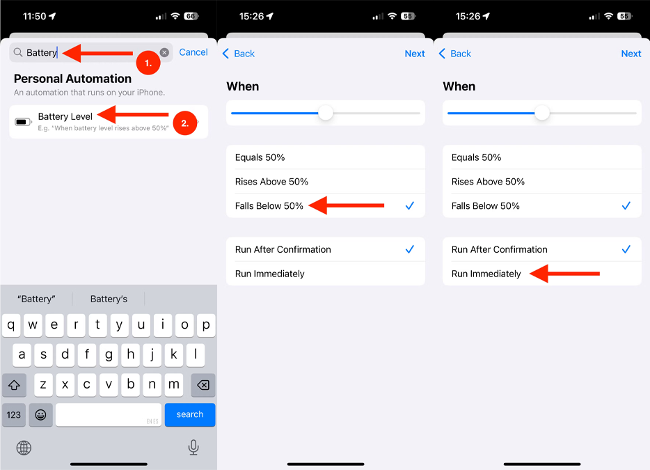 تنظیم شرتکات Low Power Mode