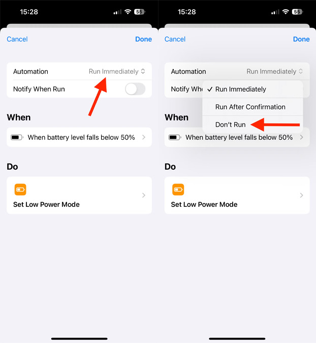 غیر فعال کردن خودکار شرتکات آیفون