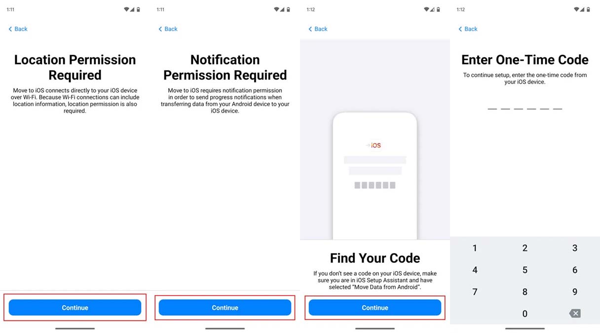 انتقال مخاطبین با اپلیکیشن Move to iOS