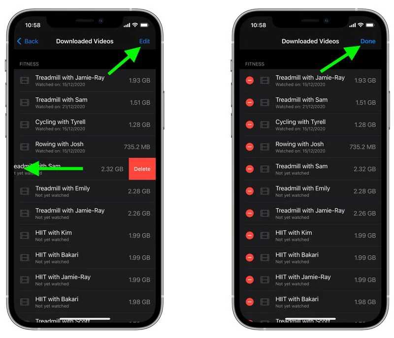 مدیریت ویدیوهای دانلود شده در آیفون