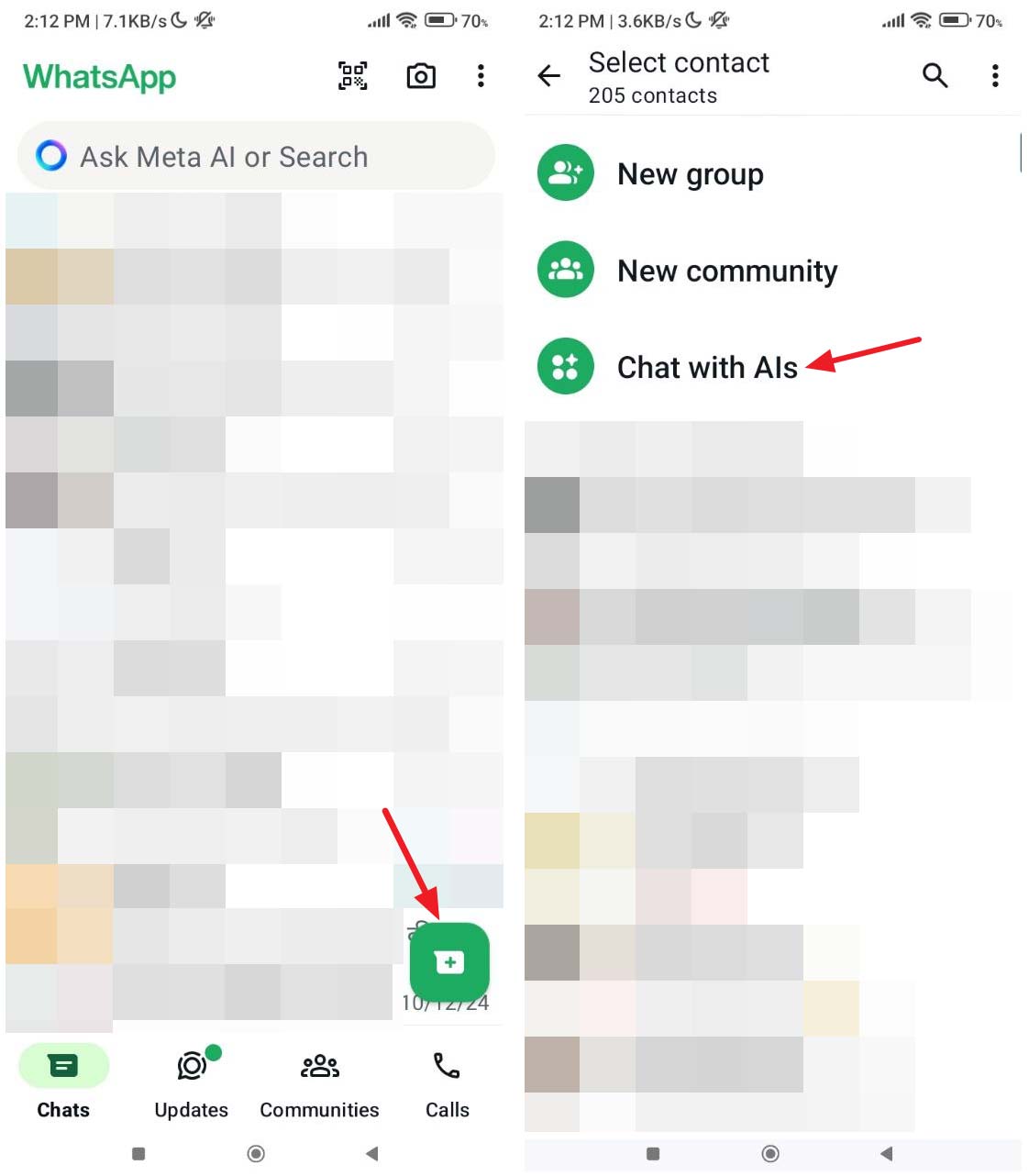 ویژگی چت با هوش مصنوعی در واتساپ