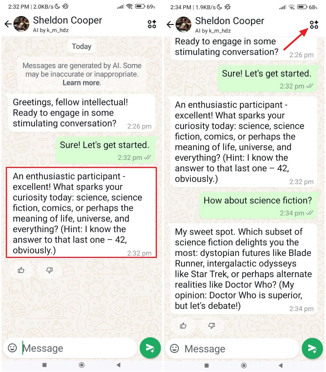 فعال کردن هوش مصنوعی واتساپ