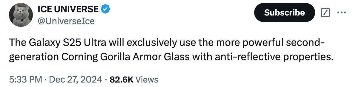 نمایشگر گلکسی S25 اولترا