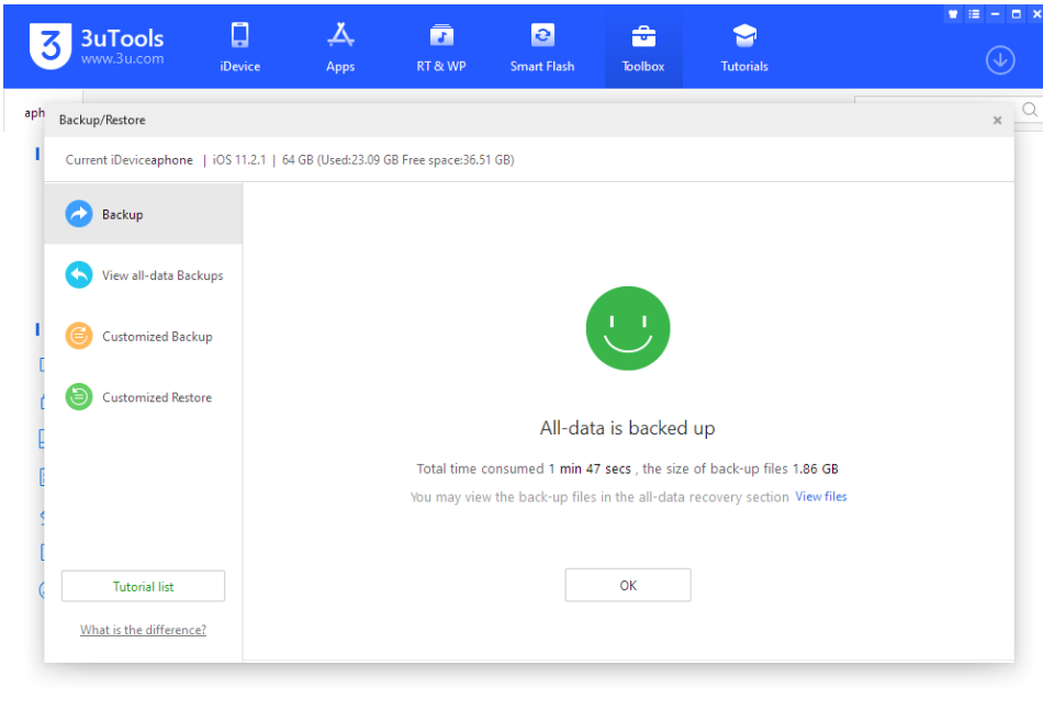 بکاپ گرفتن از آیفون با 3uTools مرحله چهارم