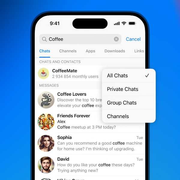 فیلترهای جستجوی پیام: یافتن سریع‌تر محتوا