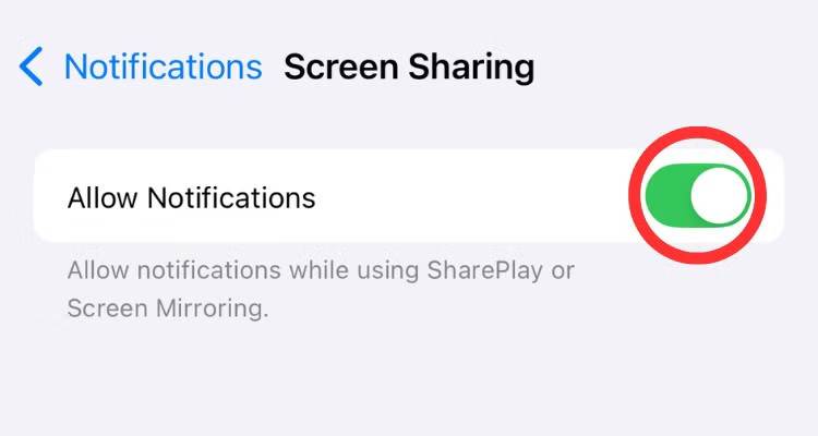 نحوه غیرفعال‌سازی Notifications While Sharing Screen