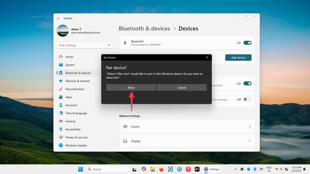 تایید انتقال فایل بین ویندوز و مک