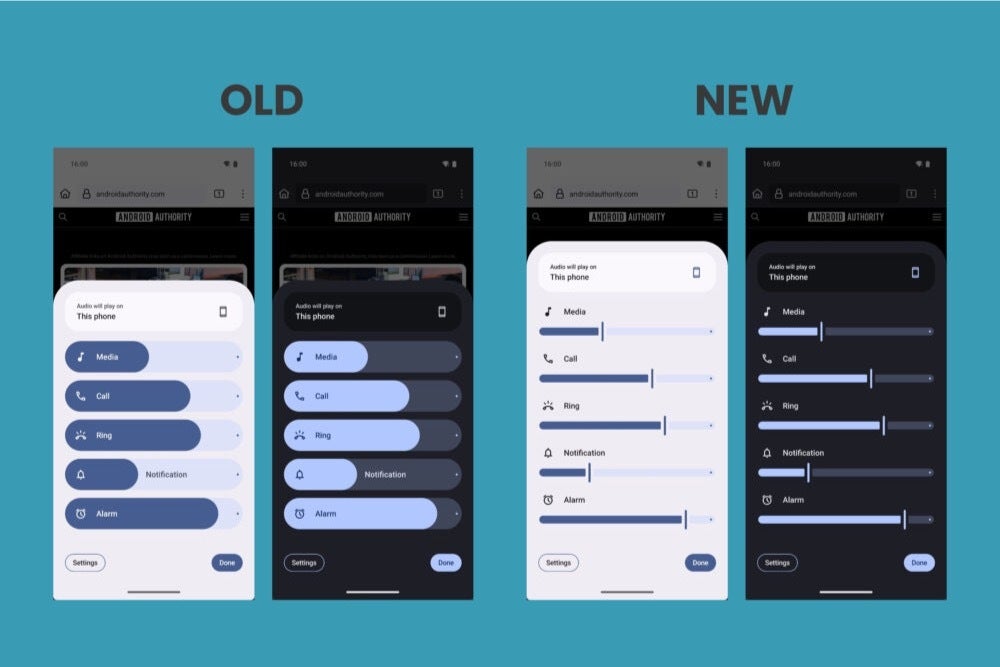 تغییرات رابط کاربری اندروید 16