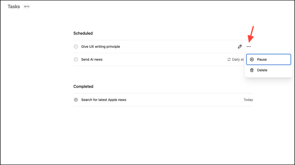 آموزش استفاده از ویژگی تسک در چت جی پی تی قدم پنجم