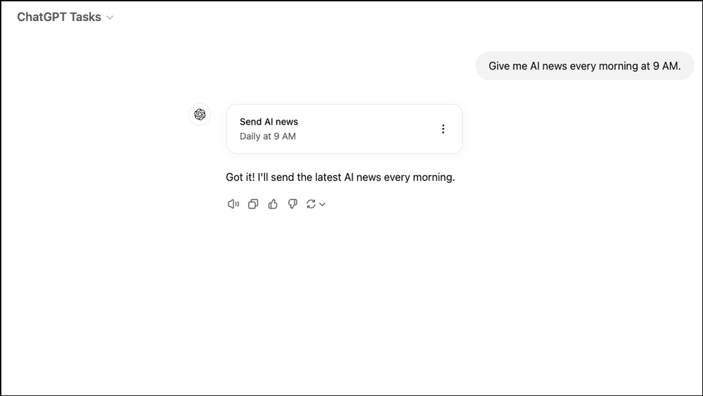 آموزش استفاده از ویژگی تسک در چت جی پی تی قدم سوم