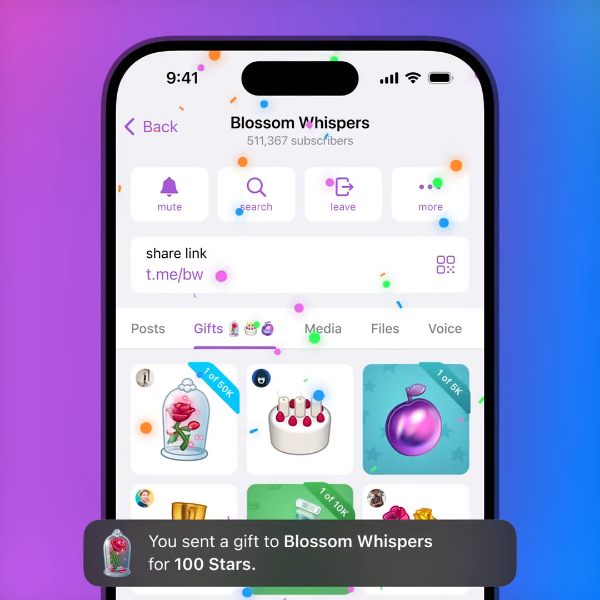 هدیه دادن هدایا به کانال‌ها