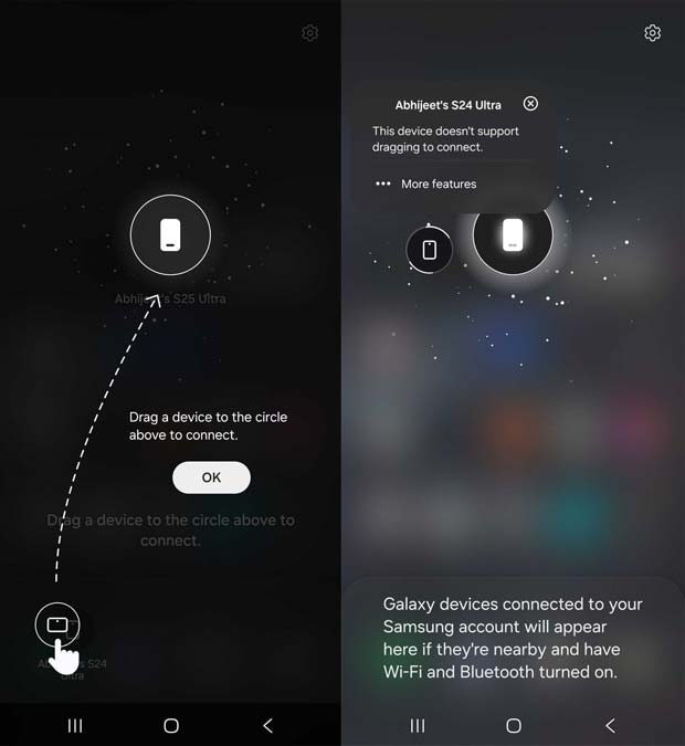 قابلیت Nearby Devices گلکسی S25