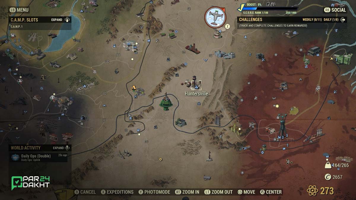 مکان Huntersville در نقشه Fallout 76