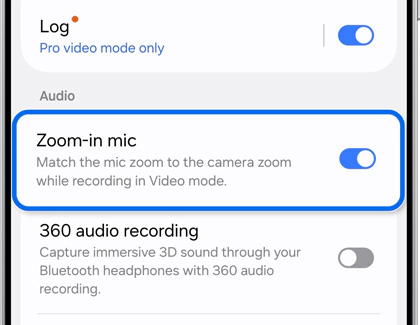 ضبط صدا هنگام زوم دوربین گلکسی s25