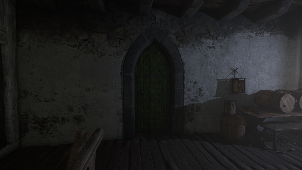 بالا رفتن از پله‌ها و عبور از در سبز Kingdom Come Deliverance 2