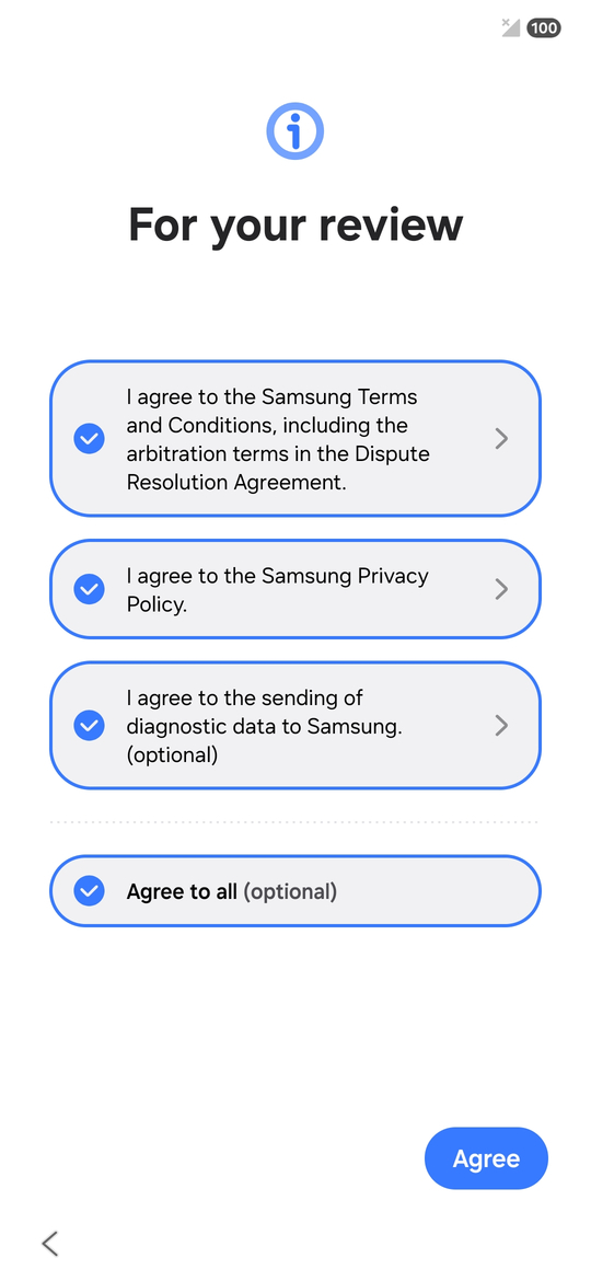 تنظیم اولیه گلکسی S25 و S25 اولترا؛ پذیرش قوانین