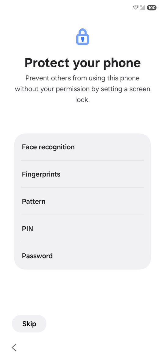 تنظیم اولیه گلکسی S25 و S25 اولترا؛ تنظیم رمز عبور