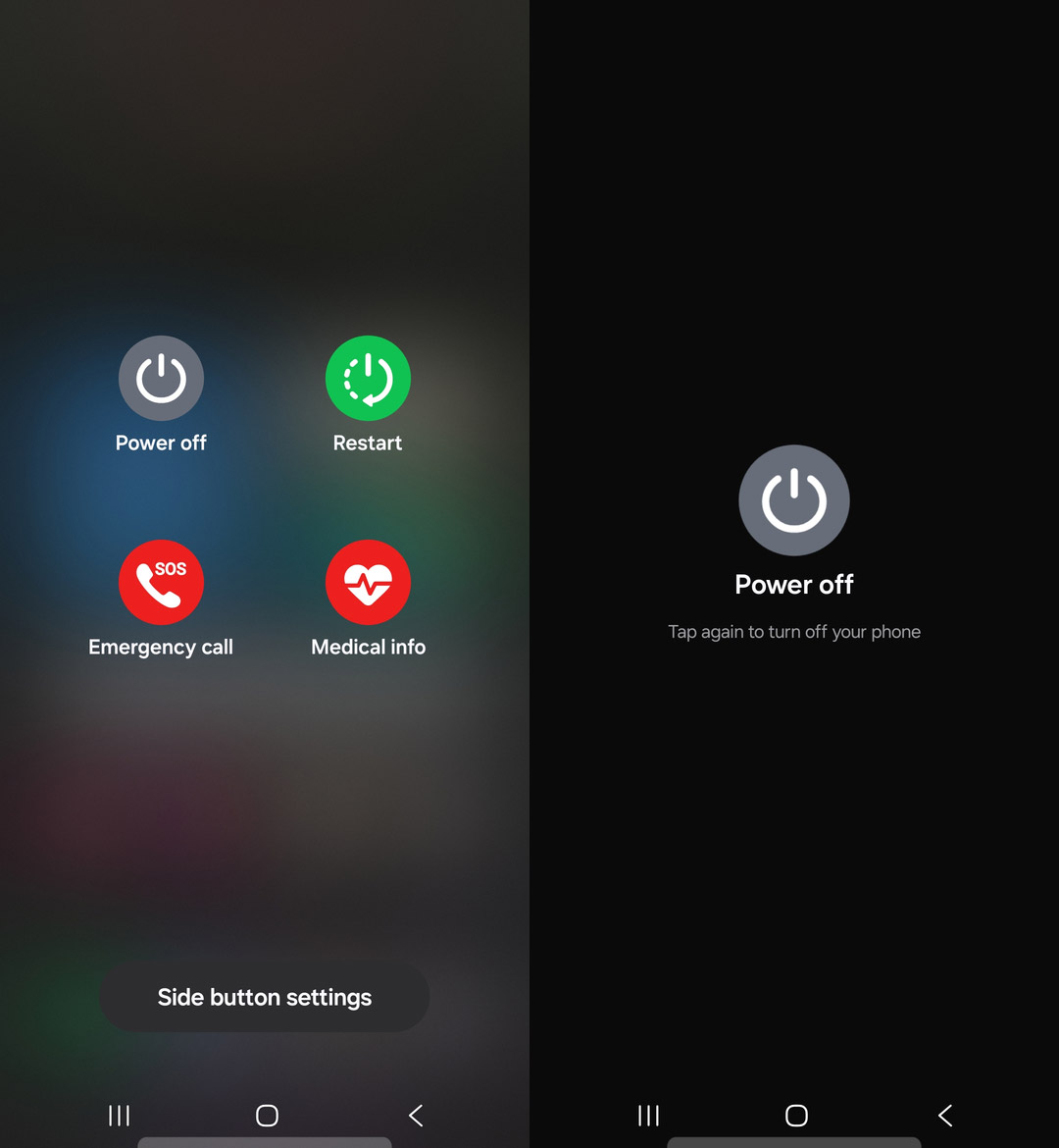 خاموش کردن گلکسی s25 با دکمه