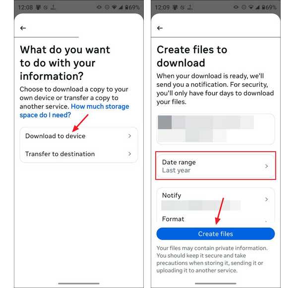 بکاپ گرفتن از چت های اینستاگرام مرحله پنجم