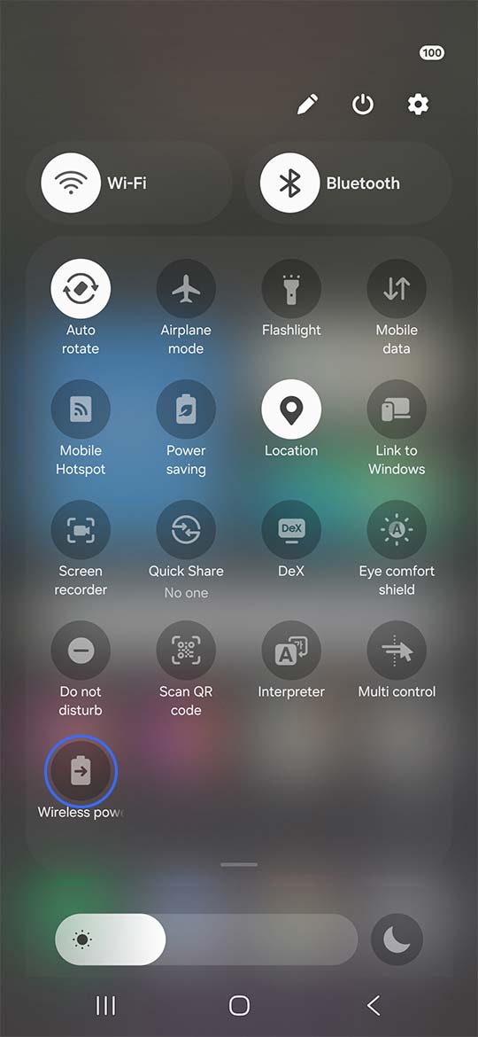 اشتراک گذاری وایرلس باتری در گلکسی S25 مرحله اول