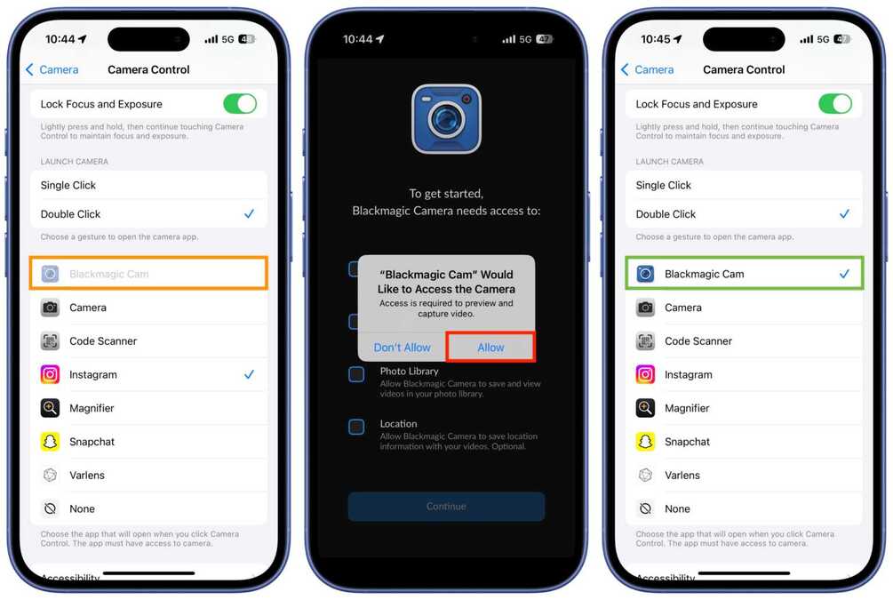 فع مشکل خاکستری شدن برنامه‌ها در تنظیمات Camera Control