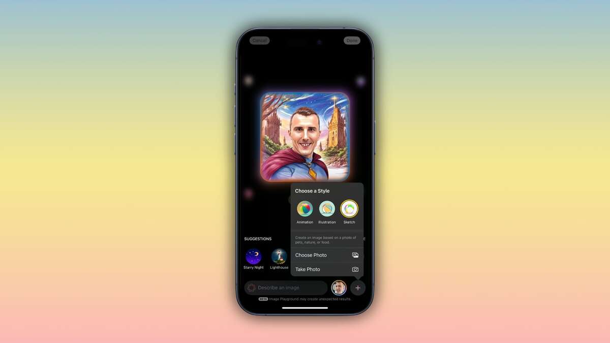 تغییرات Image Playground در iOS 18.4 بررسی سبک Sketch